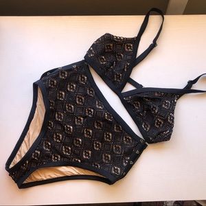 Somedays Lovin Lighthouse Black Lace Bikini Set